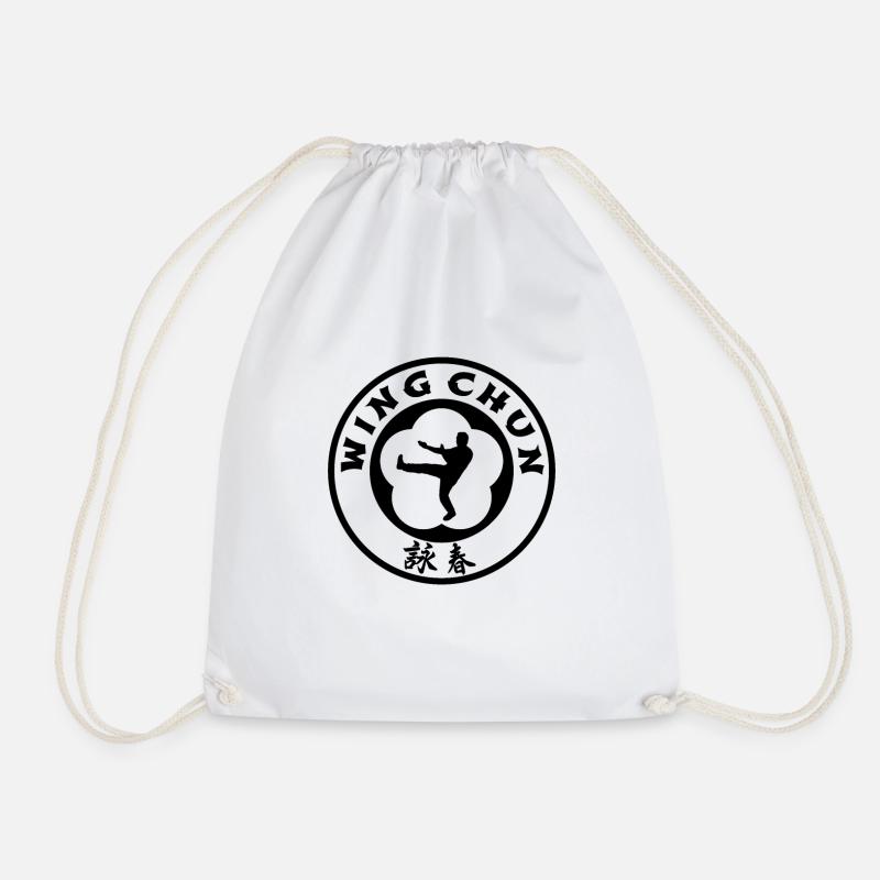 Wing Chun Kung-Fu Ip Man Style Self Defense - Drawstring Bag - white