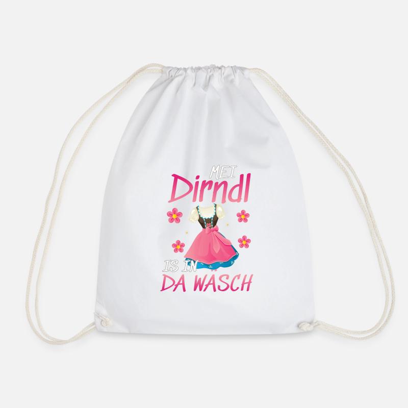 - Mei Dirndl is in da Wäsch -Dirndl - Turnbeutel - Weiß