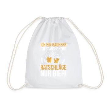 Bauherr Bier Hausbau Eigenheim Richtfest 2022 - Turnbeutel - Weiß - Vorne