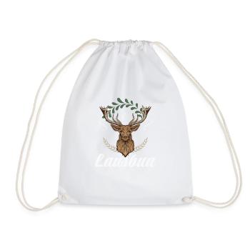 Lausbua Hirsch Lederhosen - Turnbeutel - Weiß - Vorne