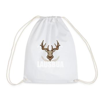 Lausbua Hirsch Lederhosen - Turnbeutel - Weiß - Vorne