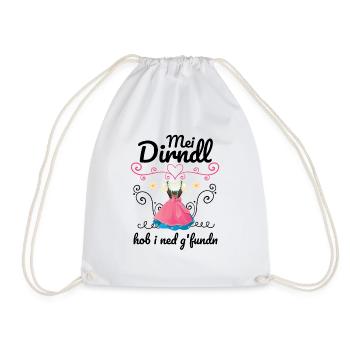 Dirndl | Mei Dirndl hob i ned g'fundn - Turnbeutel - Weiß - Vorne