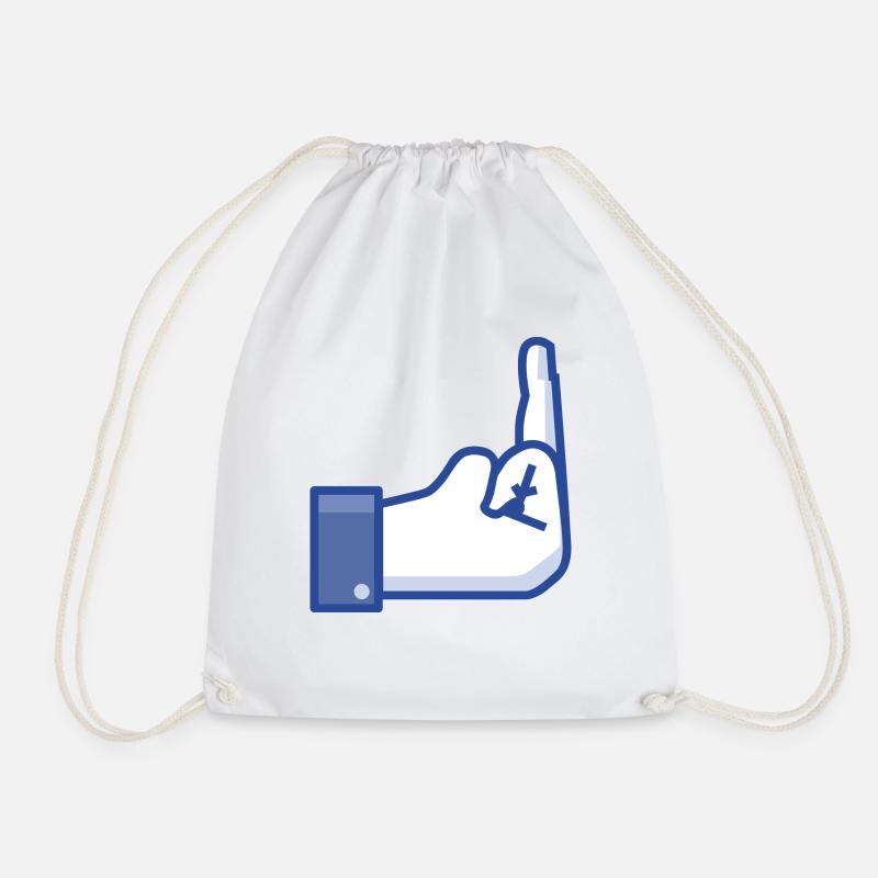 Middefinger to FB - Drawstring Bag - white