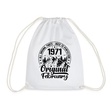 1971 février Original : 53 Ans cadeau Anniversaire - Sac de sport léger - blanc - Devant