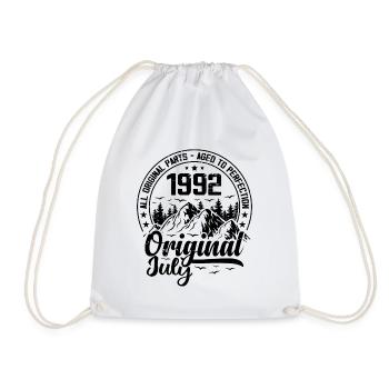 1992 July Original: 32 Years Anniversary Gift - Drawstring Bag - white - Front