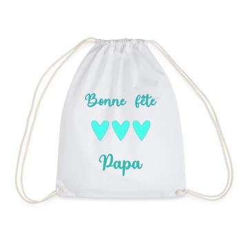 PAPA. FÊTE DES PÈRES. BONNE FÊTE PAPA. BONNE FÊTE - Sac de sport léger - blanc - Devant