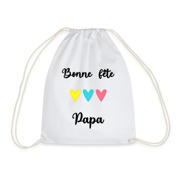 FÊTE DES PÈRES. BONNE FÊTE PAPA. PAPA. BONNE FÊTE - Sac de sport léger - blanc - Devant