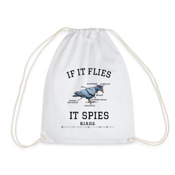 Spying Bird for Bright Shirts - Drawstring Bag - white - Front