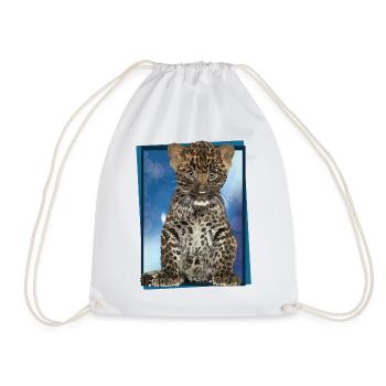 Leopard - Drawstring Bag - white - Front