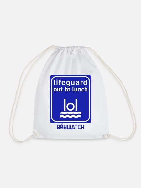 Baywatch Lol Lifeguard Out To Lunch - Turnbeutel - Weiß