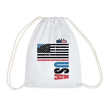 USA Retro Style - Drawstring Bag - white - Front