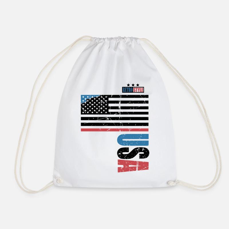 USA Retro Style - Turnbeutel - Weiß