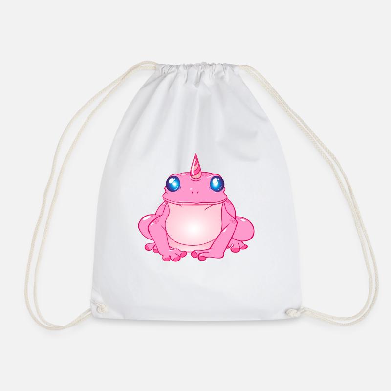Frosch mit Horn - Turnbeutel - Weiß