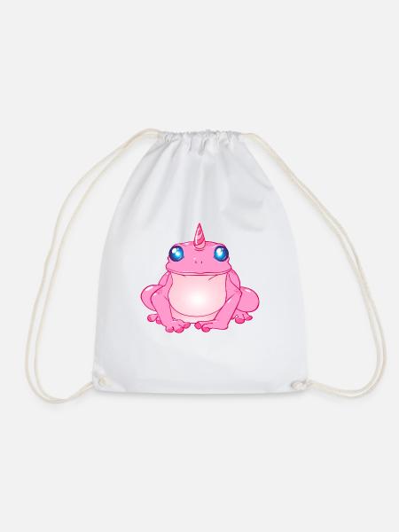 Einhorn Kröte Frosch Pink - Turnbeutel - Weiß