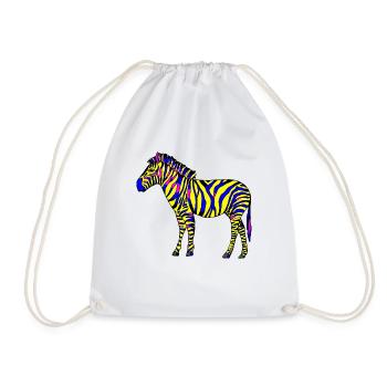 Zebra - Turnbeutel - Weiß - Vorne