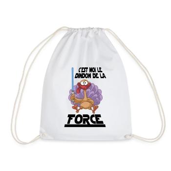 Le dindon de la force - Parodie Humour Fun Cool - Sac de sport léger - blanc - Devant
