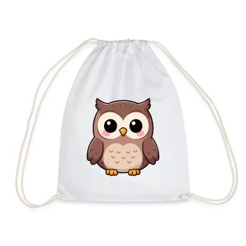 Niedliche Eule Kawaii Geschenk  - Turnbeutel - Weiß - Vorne