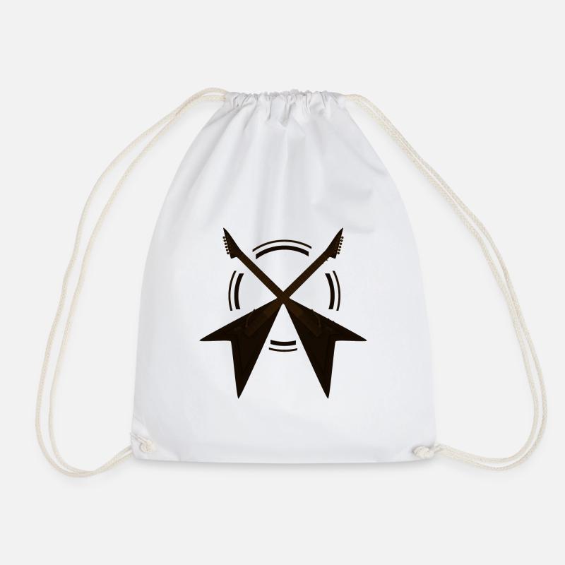 Electric Guitar - Guitar - Heavy Metal - Rock - Drawstring Bag - white