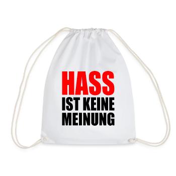 hass ist keine meinung - Turnbeutel - Weiß - Vorne