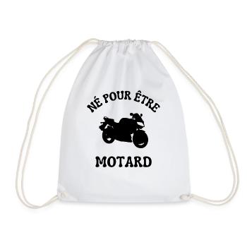 Né pour être motard Biker Moto de Course - Sac de sport léger - blanc - Devant
