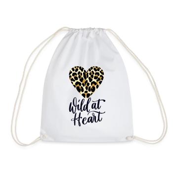 Wild at Heart. Leopard print - Drawstring Bag - white - Front