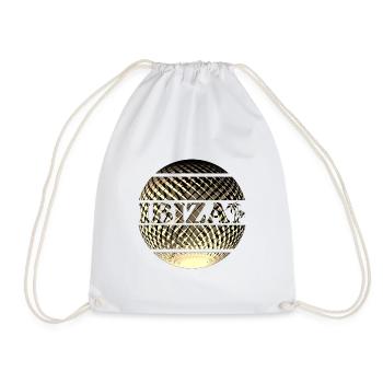Ibiza Logo in Gold - Drawstring Bag - white - Front