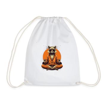 Yoga Waschbär - Turnbeutel - Weiß - Vorne