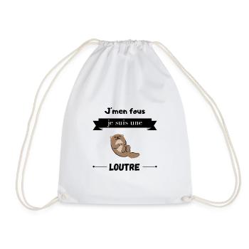 J'men fous je suis une loutre ! Idée cadeau loutre - Sac de sport léger - blanc - Devant