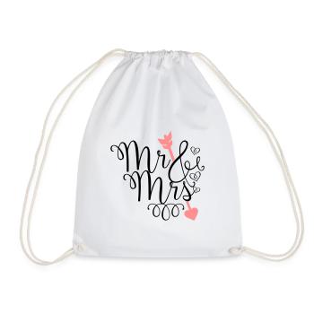 Heart Mr Mrs - Turnbeutel - Weiß - Vorne