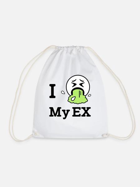 I hate my ex - Drawstring Bag - white