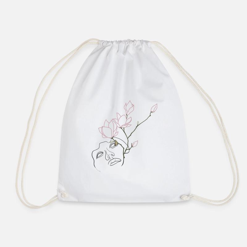 From chaos is born the Lotus - Drawstring Bag - white