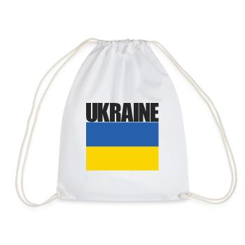 Ukraine, The Flag of Ukraine - Drawstring Bag - white - Front
