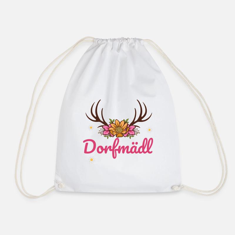 Dorfmädel Dorfmädchen Dorf Dorfmädl Damen - Turnbeutel - Weiß