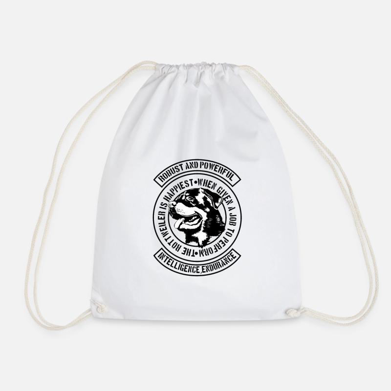 rottweiler - Drawstring Bag - white