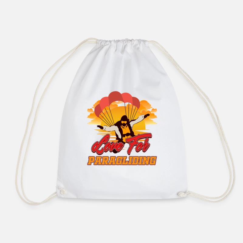 Paragliding paragliding paragliding - Drawstring Bag - white