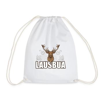 Lausbua Hirsch Lederhosen - Turnbeutel - Weiß - Vorne