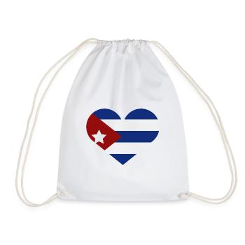 Drapeau cubain en forme de cœur - Sac de sport léger - blanc - Devant