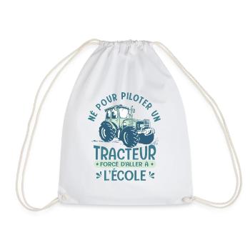 Agriculture né pour conduire tracteur agriculteur - Sac de sport léger - blanc - Devant