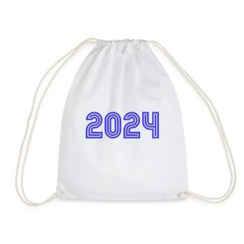 2024. JAHR. ALLES GUTE ZUM NEUEN JAHR. SILVESTER - Turnbeutel - Weiß - Vorne