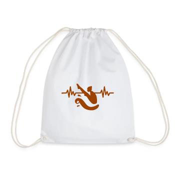 Heartbeat diver - water sports athlete - Drawstring Bag - white - Front