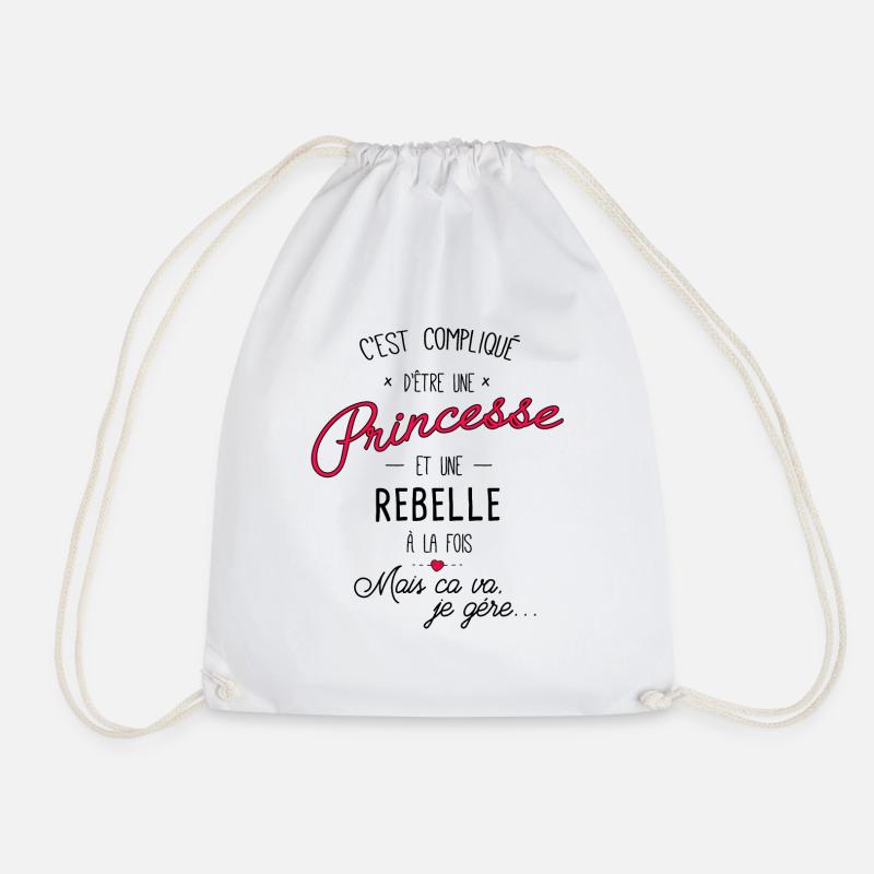 Princesse et rebelle - Sac de sport léger - blanc