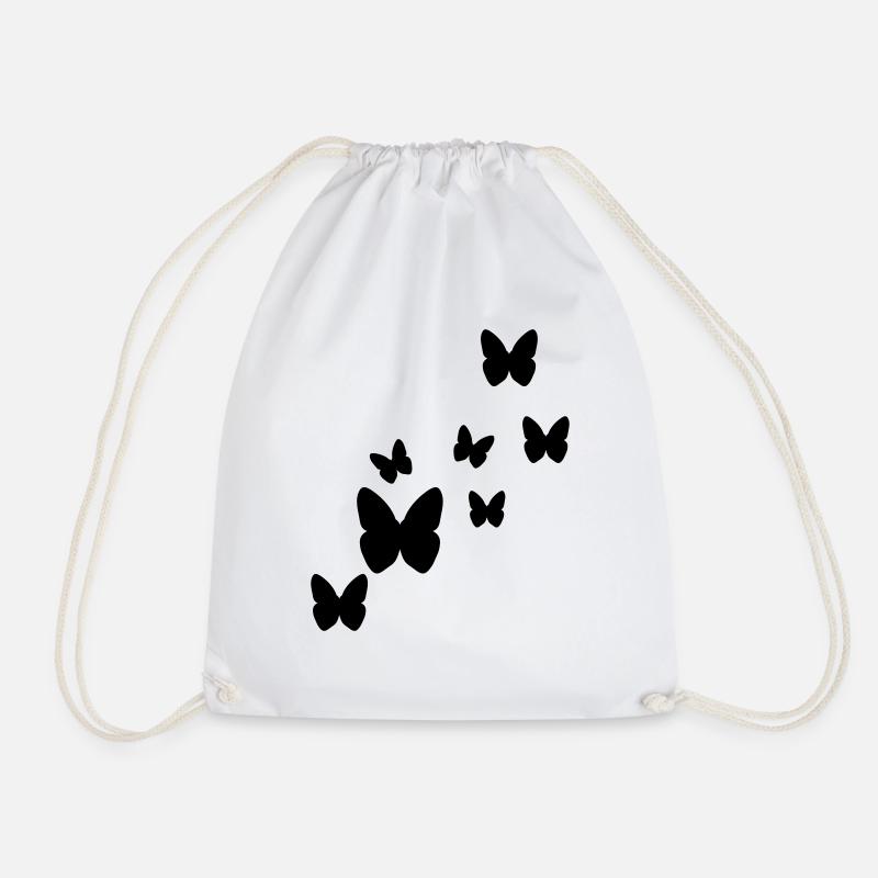 butterflies butterfly - Drawstring Bag - white
