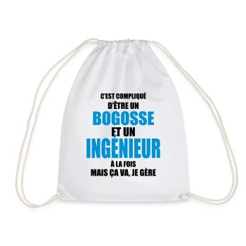 c'est compliqué d'être un bogosse et ingénieur - Sac de sport léger - blanc - Devant