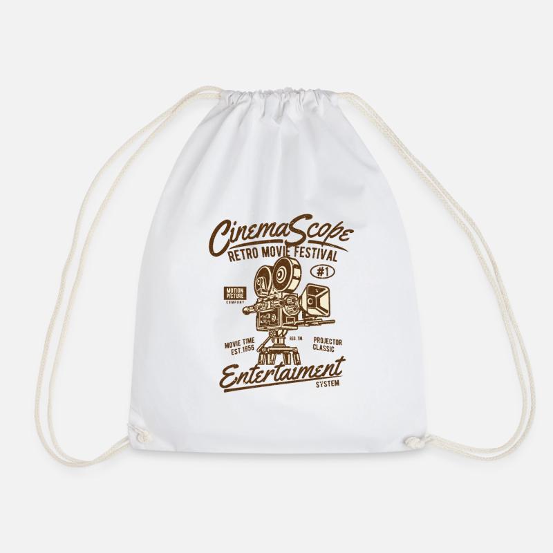 Cinema Scope - Drawstring Bag - white