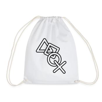 frame silhouette cool X square triangle icons contr - Drawstring Bag - white - Front