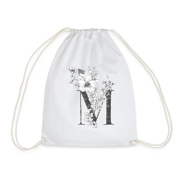 Letter M - Drawstring Bag - white - Front