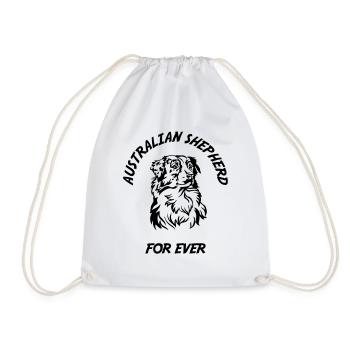 Australian Shepherd - Drawstring Bag - white - Front