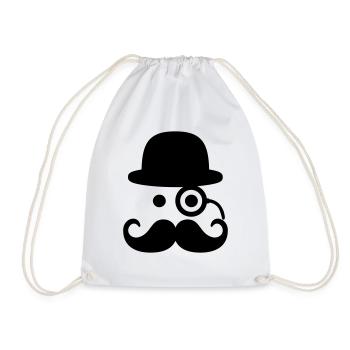 Smiley Mustache - Sac de sport léger - blanc - Devant