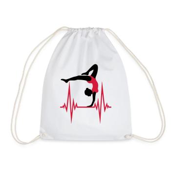 yoga pouls fréquence cardiaque femme gymnastique sport - Sac de sport léger - blanc - Devant