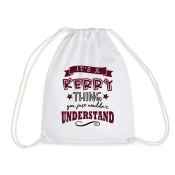 its a kerry name forename thing - Drawstring Bag - white - Front